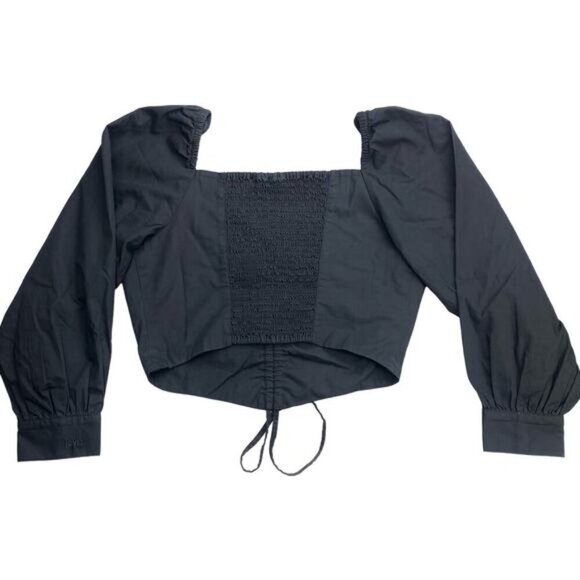 NWT LEVI'S Devin Cotton Slim Black Blouse Womens Size Small - Picture 8 of 9